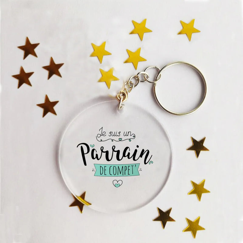 Idée cadeau - Porte-clé acrylique personnalisé papa, maman, tonton, mamie...