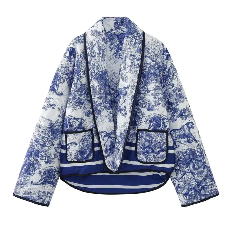 Veste Matelassée Style Kimono Japonais