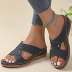 Sandales compensées peep toe pour femme