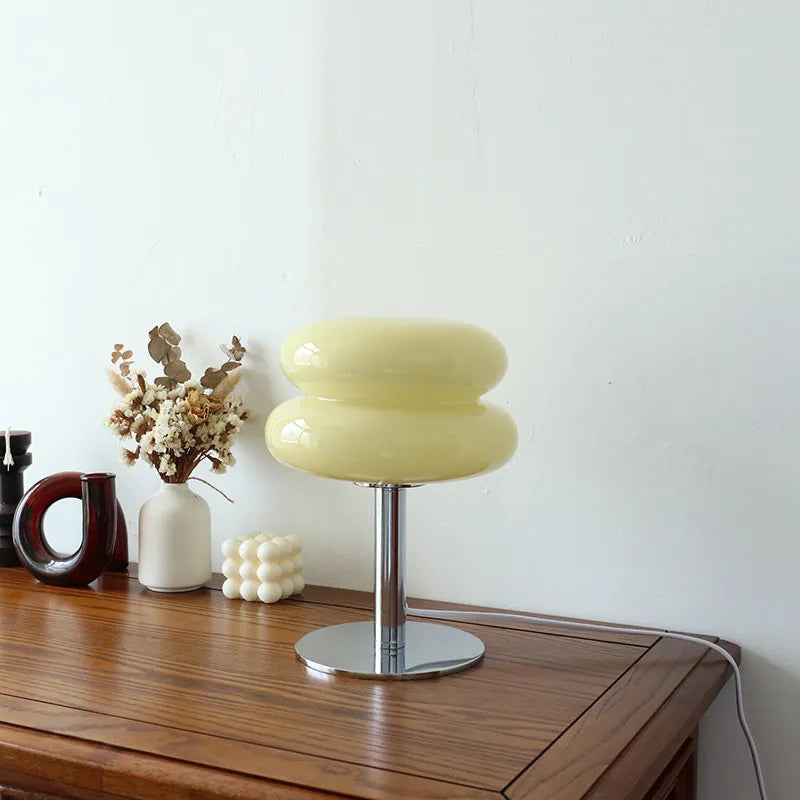 Lampe macaron en verre Rétro années 60