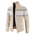 Cardigan Zippé Broderie Design pour Hommes