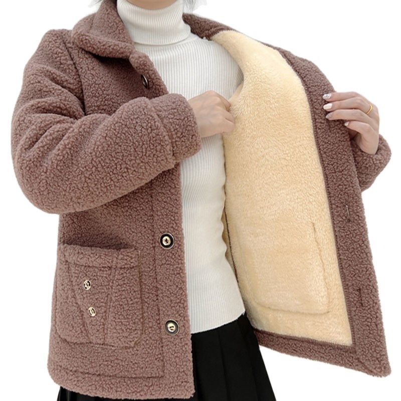 Manteau femme en laine polaire épaisse