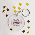 Idée cadeau - Porte-clé acrylique personnalisé papa, maman, tonton, mamie...