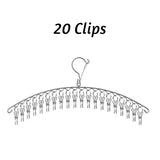 Lot de 3 cintres séchoirs à chaussettes et sous-vêtements avec 20 clips