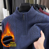 Pull Tricoté en Polaire avec Col Cheminé à Zip - Homme