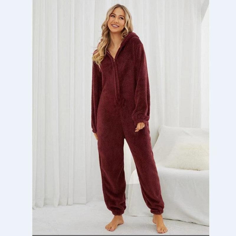 Pyjama combinaison polaire, moelleux & chaud - Femme