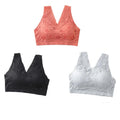 Lot de 3 Soutien-Gorge Push-Up Fleuris - Seconde Peau