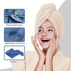 Ensemble 2PCS en Microfibre Absorbante – Peignoir Moelleux & Turban pour Cheveux, Idéal pour Spa et Maison
