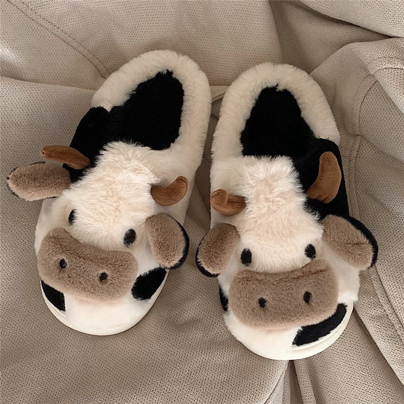 CUTE COW -  Pantoufles chaudes et moelleuses