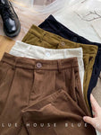 Pantalon taille en velours côtelé