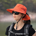 Chapeau d'été femme avec trou pour queue de cheval — polyester respirant, pliable