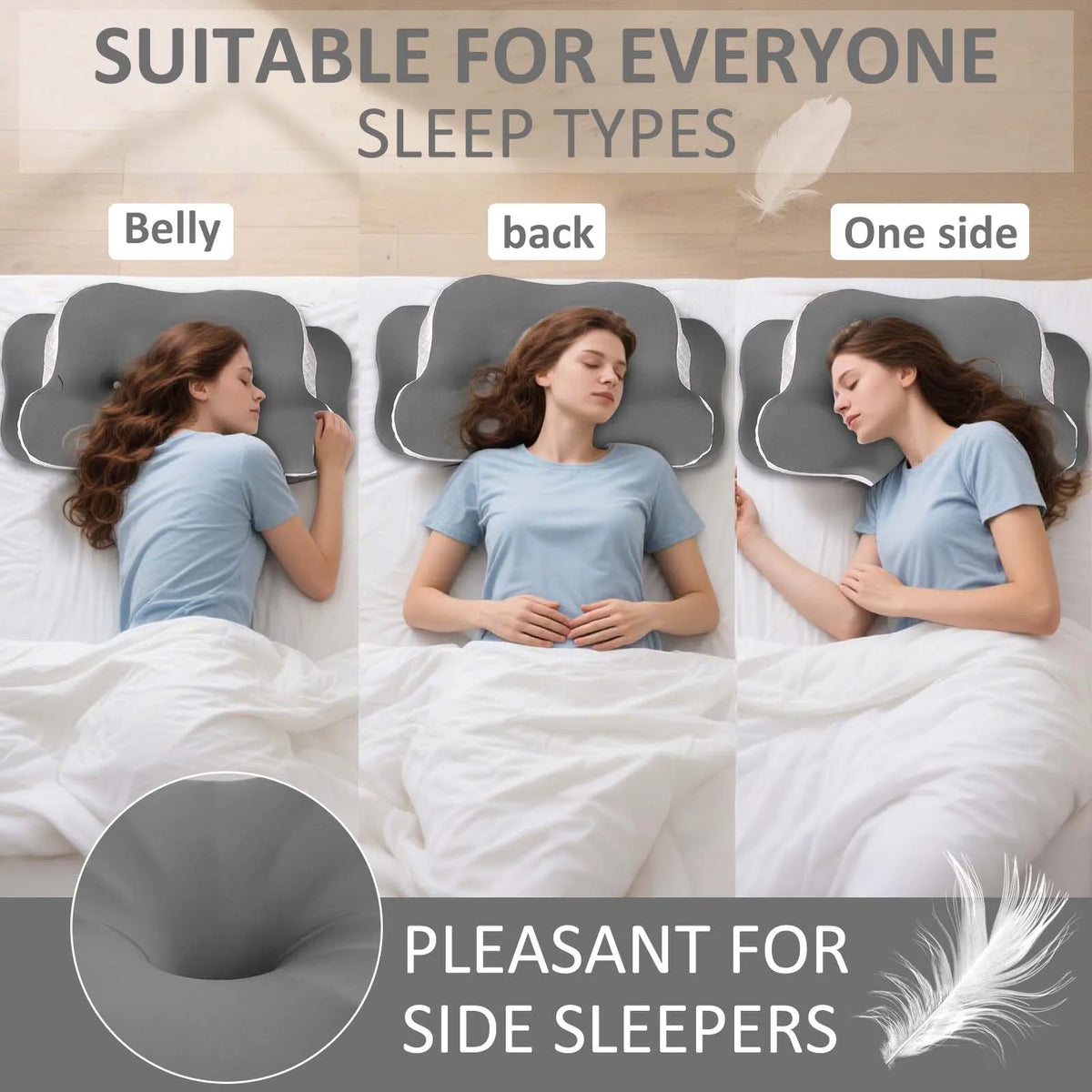 Oreiller Cervical en Mousse à Mémoire de Forme – Respirant, Ajustable & Effet Frais – Soutien du Cou pour Toutes Positions de Sommeil