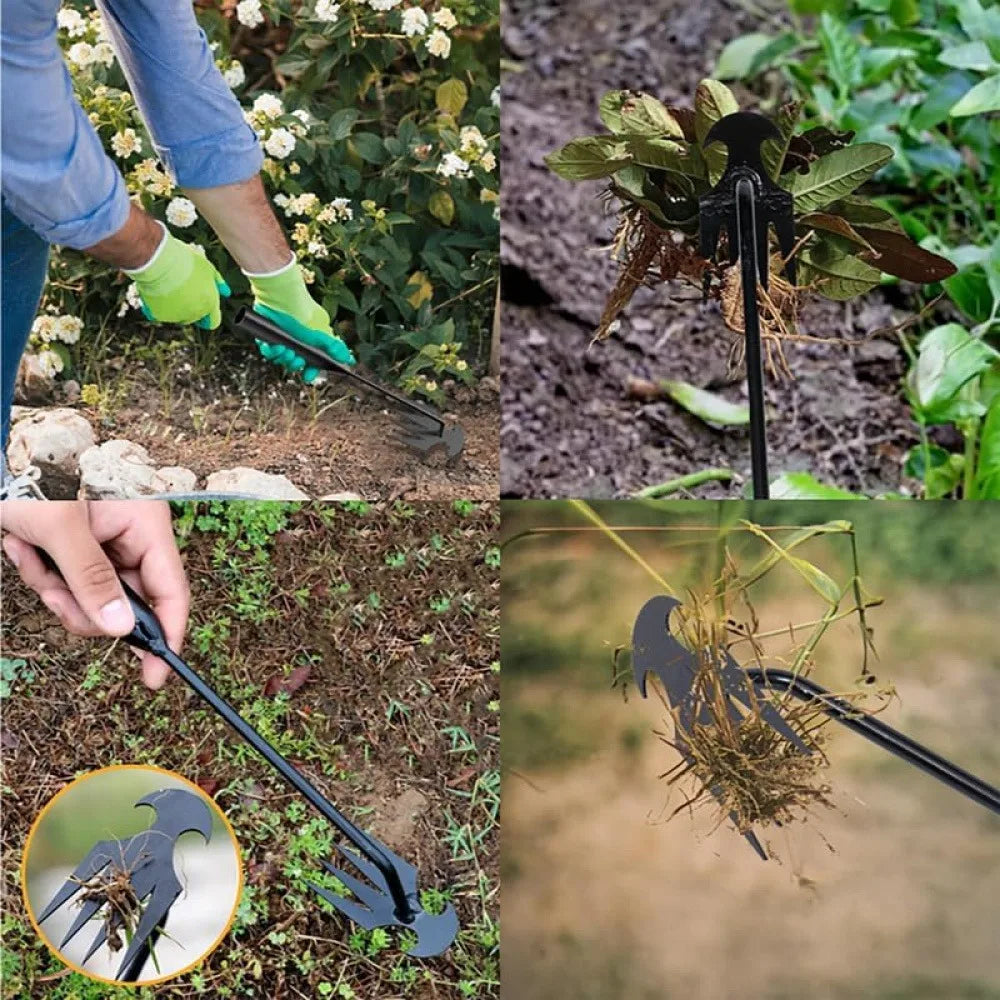 Outil Manuel Désherbeur de Mauvaises Herbes à 4 Dents