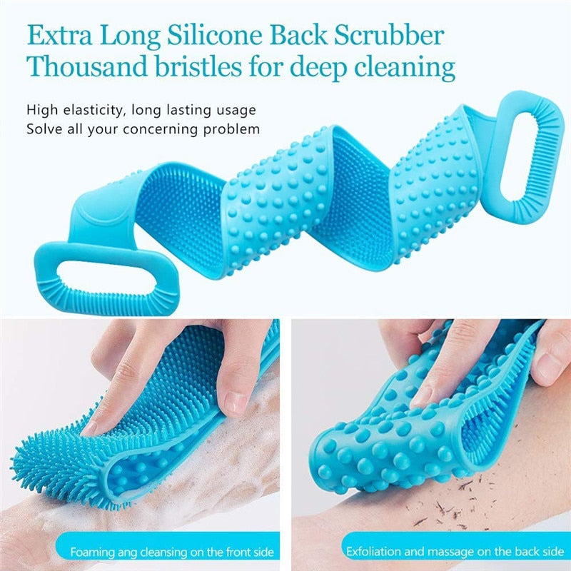 Brosse de douche exfoliante en silicone