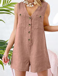 Combinaison short d'éte légère en Coton et lin