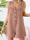 Combinaison short d'éte légère en Coton et lin