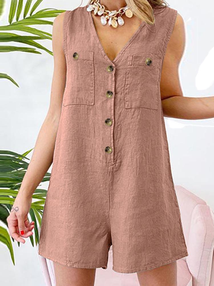 Combinaison short d'éte légère en Coton et lin