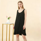 Robe de Nuit Femme en Modal – Col V à Volants, Coupe Ample et Confort Grande Taille