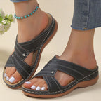 Sandales compensées peep toe pour femme