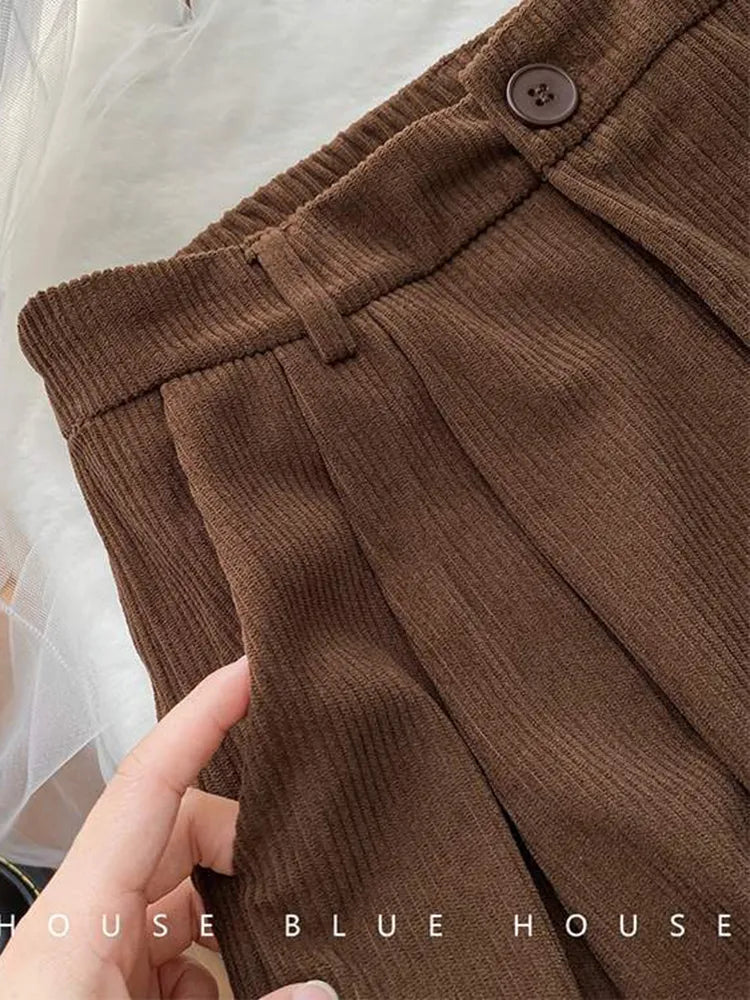 Pantalon taille en velours côtelé