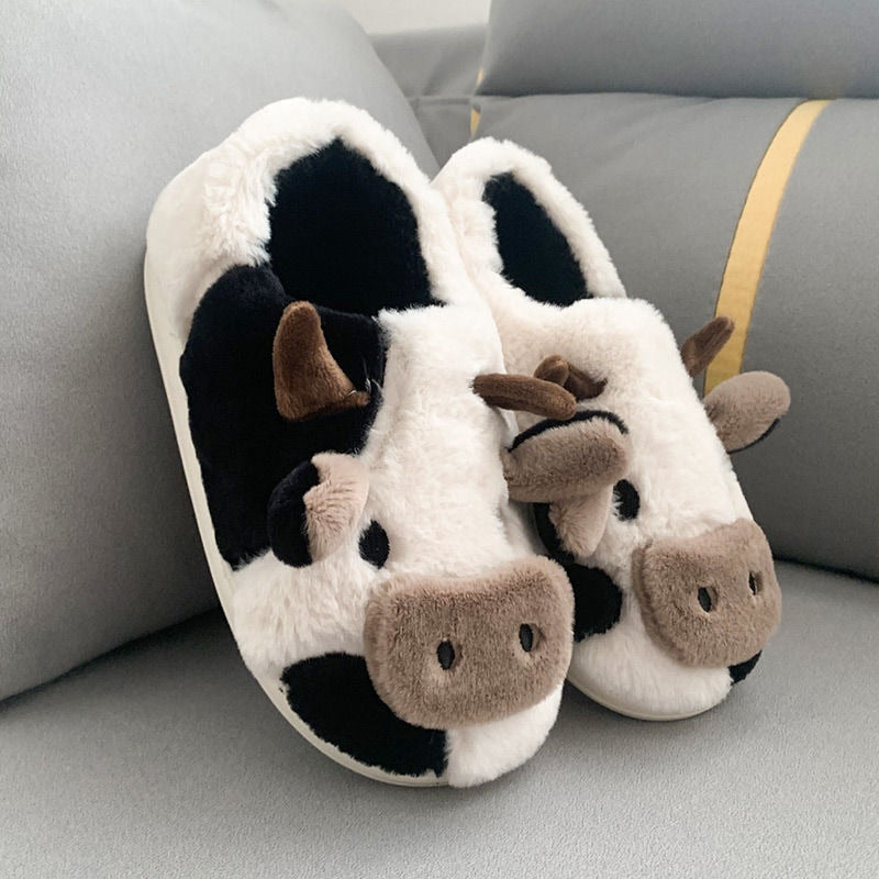 CUTE COW -  Pantoufles chaudes et moelleuses