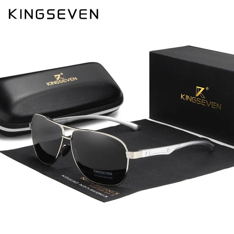 KINGSEVEN – Lunettes de Soleil Polarisées UV400 en Aluminium pour Homme