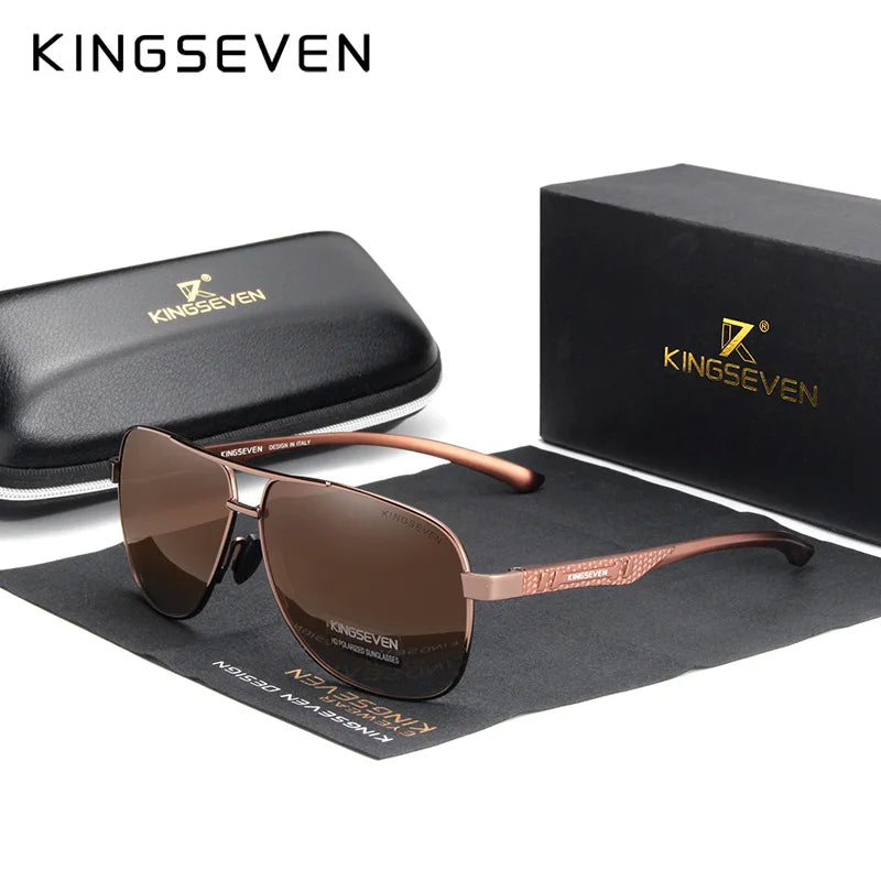 KINGSEVEN – Lunettes de Soleil Polarisées UV400 en Aluminium pour Homme