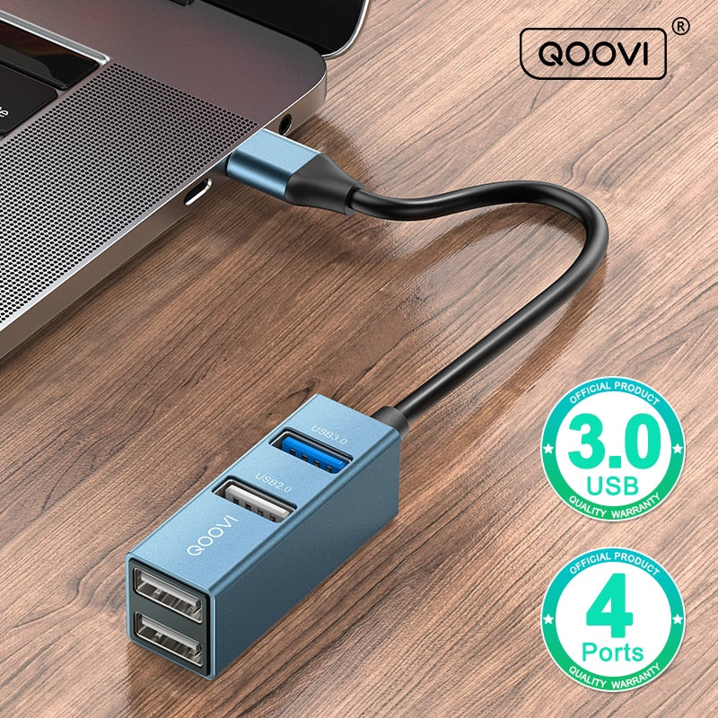 Hub USB Type C 4 en 1 - USB 3.0 Transfert rapide