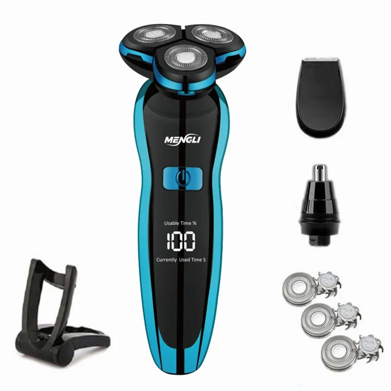 Rasoir Électrique Visage, Cheveux & Corps Étanche + 5 Accessoires OFFERTS