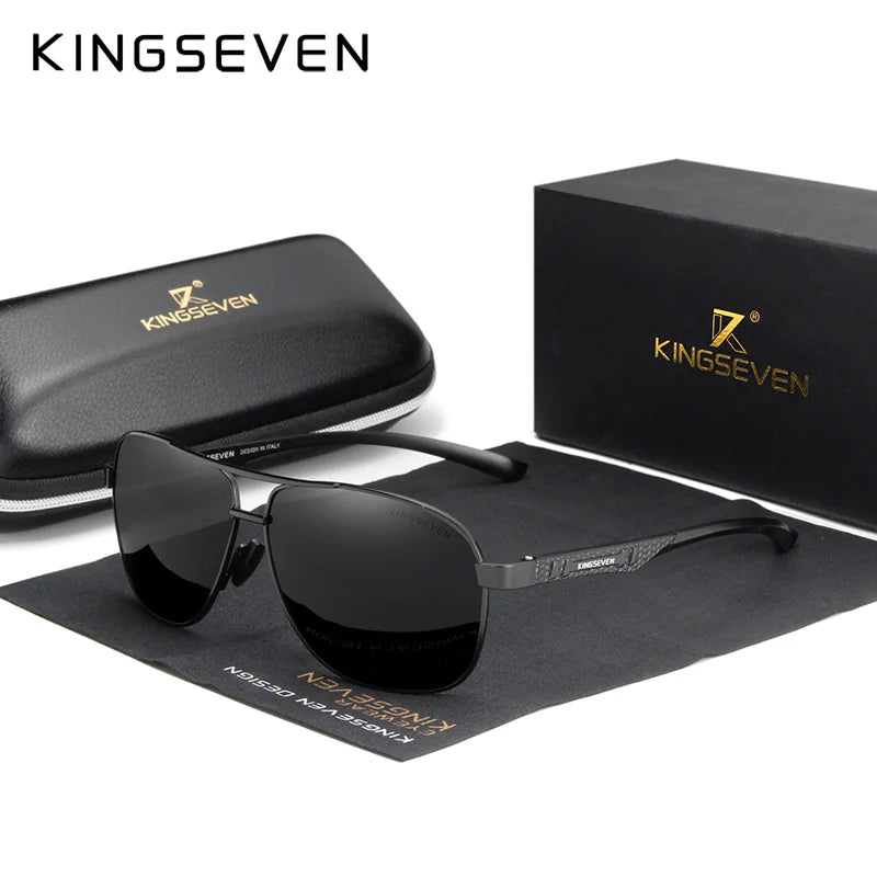 KINGSEVEN – Lunettes de Soleil Polarisées UV400 en Aluminium pour Homme