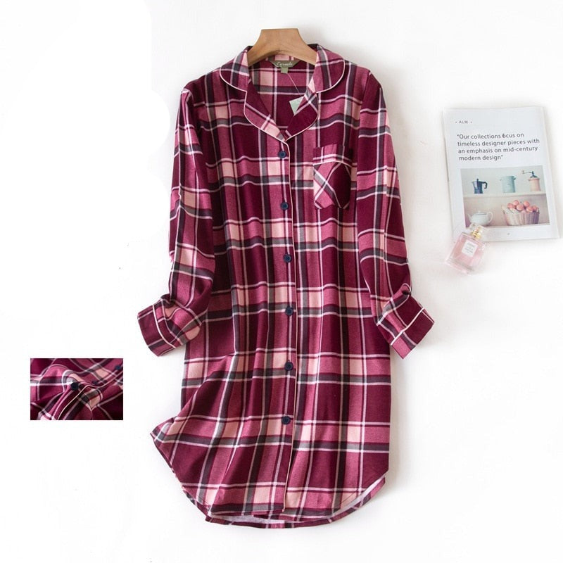 Chemise de nuit en coton & flanelle