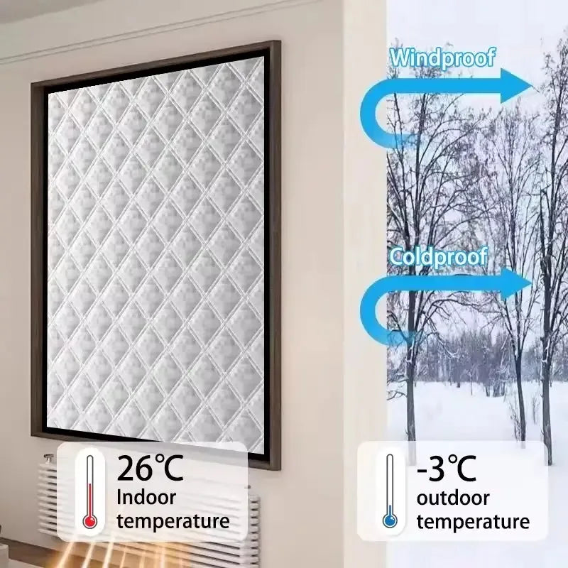 Rideau Isolant Thermique pour Fenêtre – Anti-Froid, Auto-Adhésif & Enroulable – 60 Dimensions