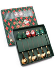 Coffret de 6 couverts de Noël - Cuillère et fourchette à dessert