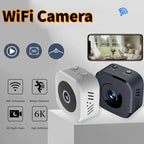 Mini Caméra SMART WiFi 6K HD - Vision Nocturne & Détecteur de Mouvement - Support OFFERT