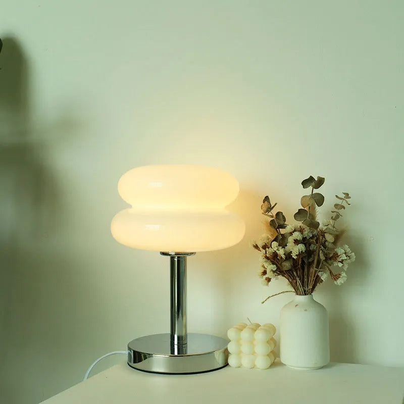 Lampe macaron en verre Rétro années 60