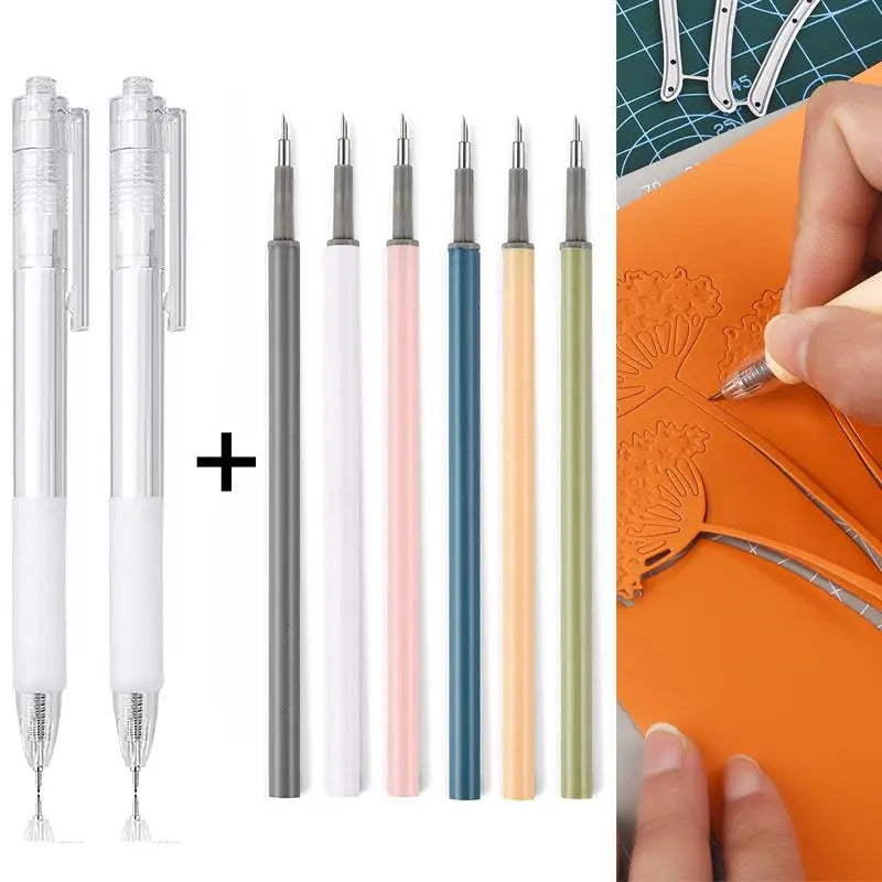 Stylo cutter de précision pour travaux manuels - 2 Stylos + 8 recharges