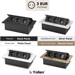 Multiprise encastrable de bureau avec couvercle rétractable