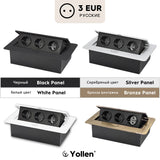 Multiprise encastrable de bureau avec couvercle rétractable