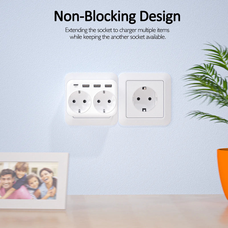 Multiprise murale 6 EN 1 - USB et USB-C