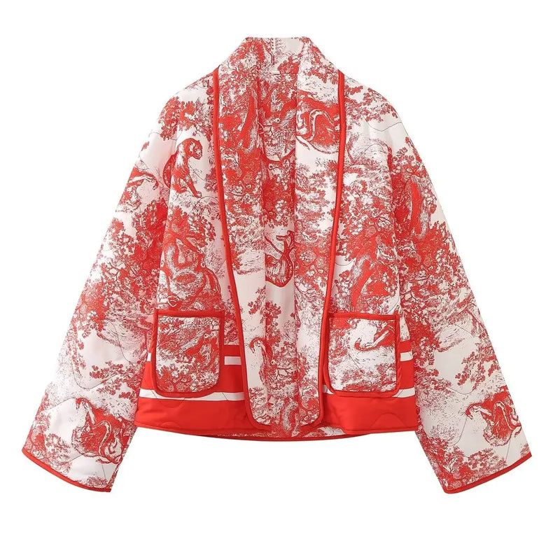 Veste Matelassée Style Kimono Japonais