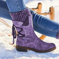 Bottes mi-mollet d'hiver en cuir - Femme