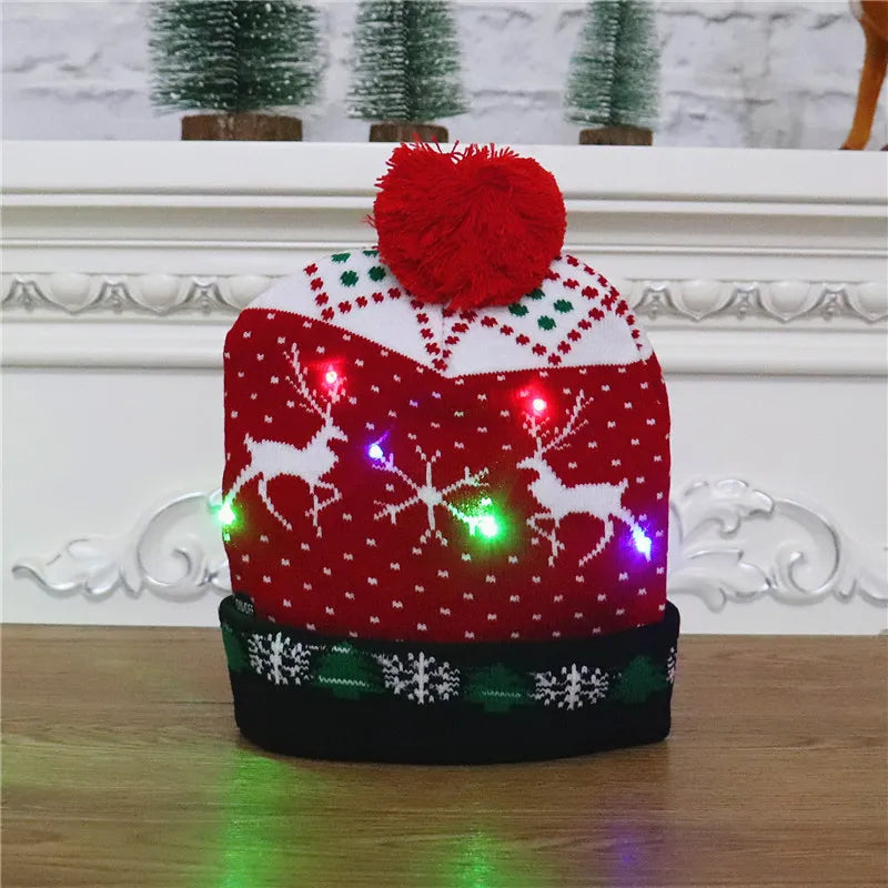 Bonnet de Noël lumineux LED unisexe