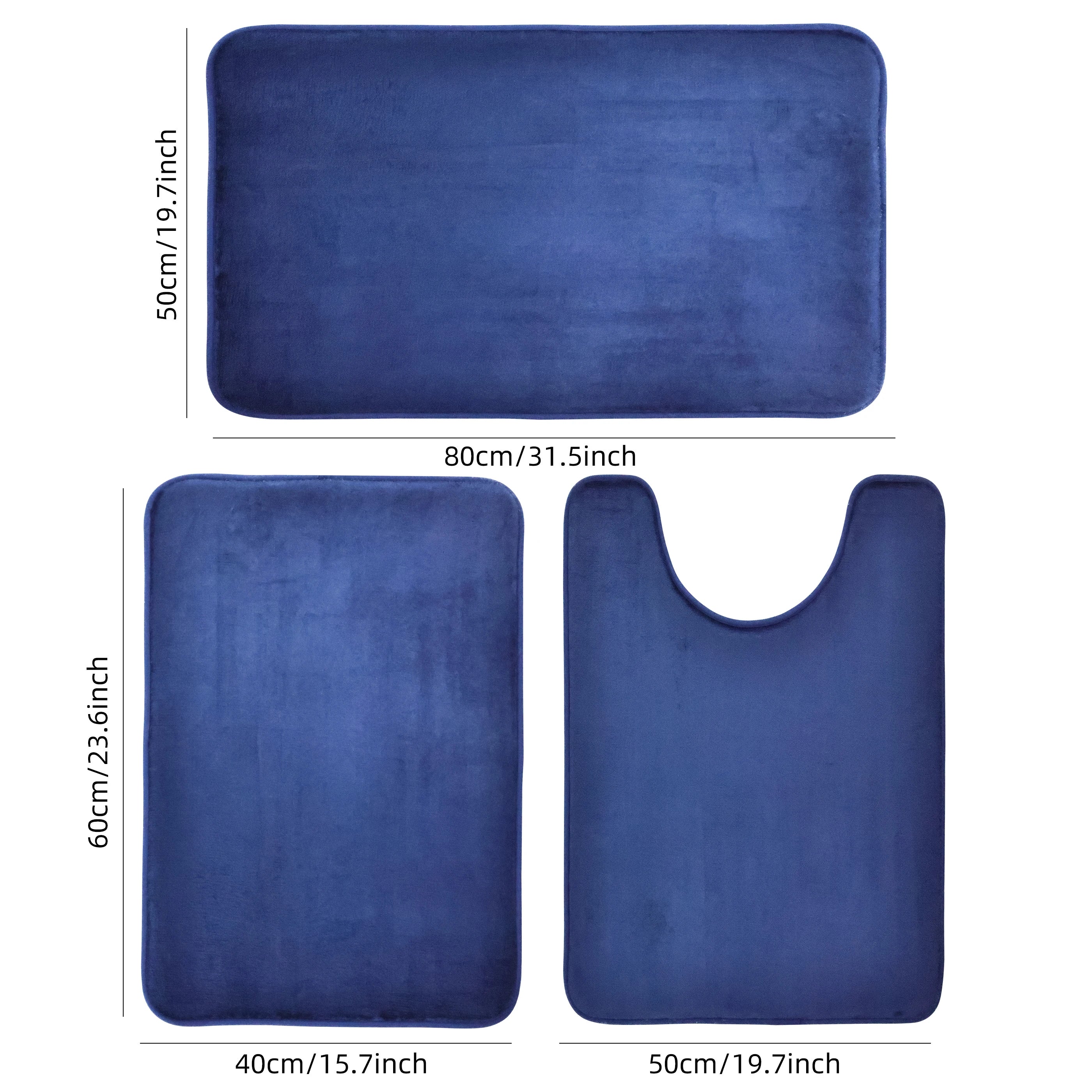 Lot de 3PCS de Tapis de Salle de Bain Absorbants & Antidérapants
