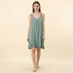 Robe de Nuit Femme en Modal – Col V à Volants, Coupe Ample et Confort Grande Taille