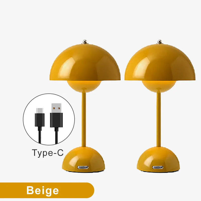 Lot de 2 lampes Champignon tactiles & sans fil