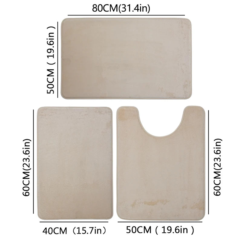Lot de 3PCS de Tapis de Salle de Bain Absorbants & Antidérapants