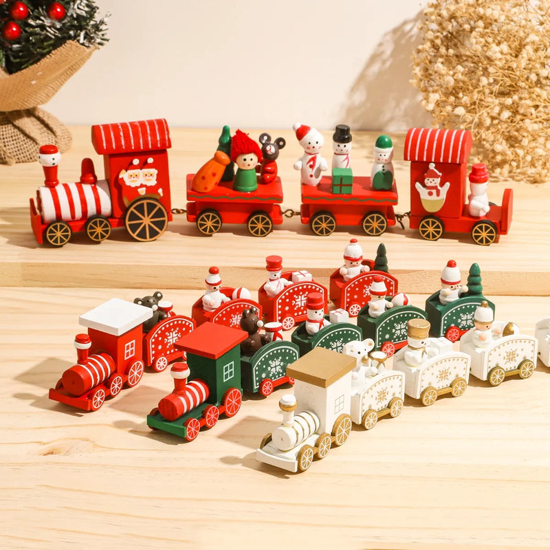 Mini train de Noël en Bois