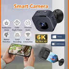 Mini Caméra SMART WiFi 6K HD - Vision Nocturne & Détecteur de Mouvement - Support OFFERT