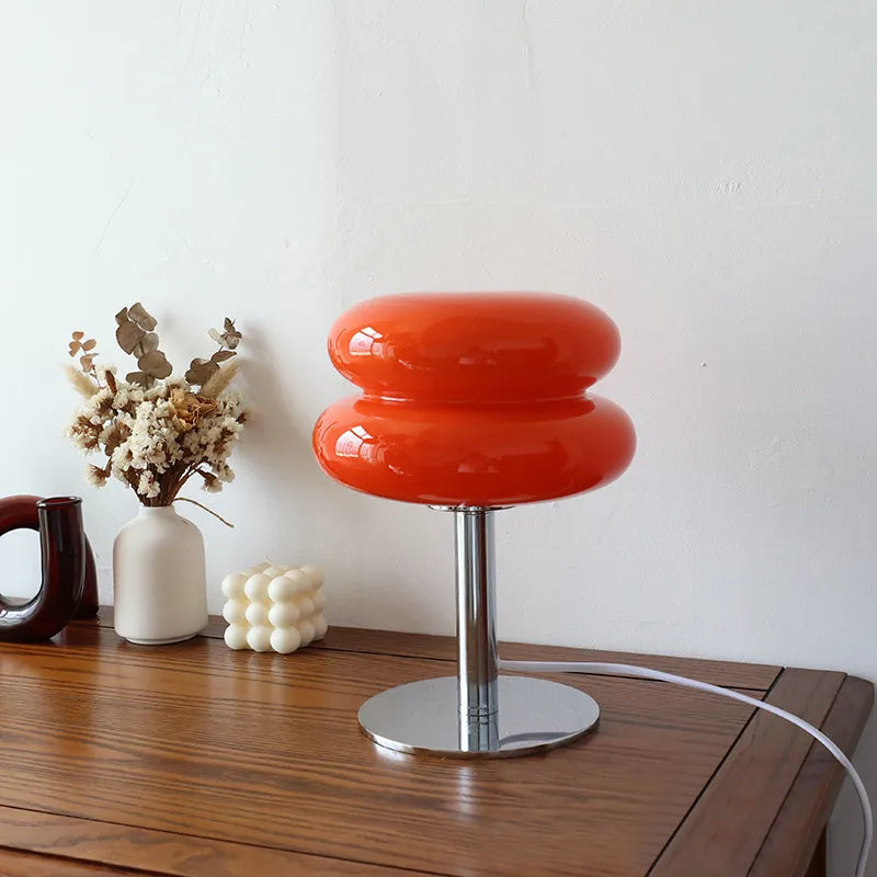 Lampe macaron en verre Rétro années 60
