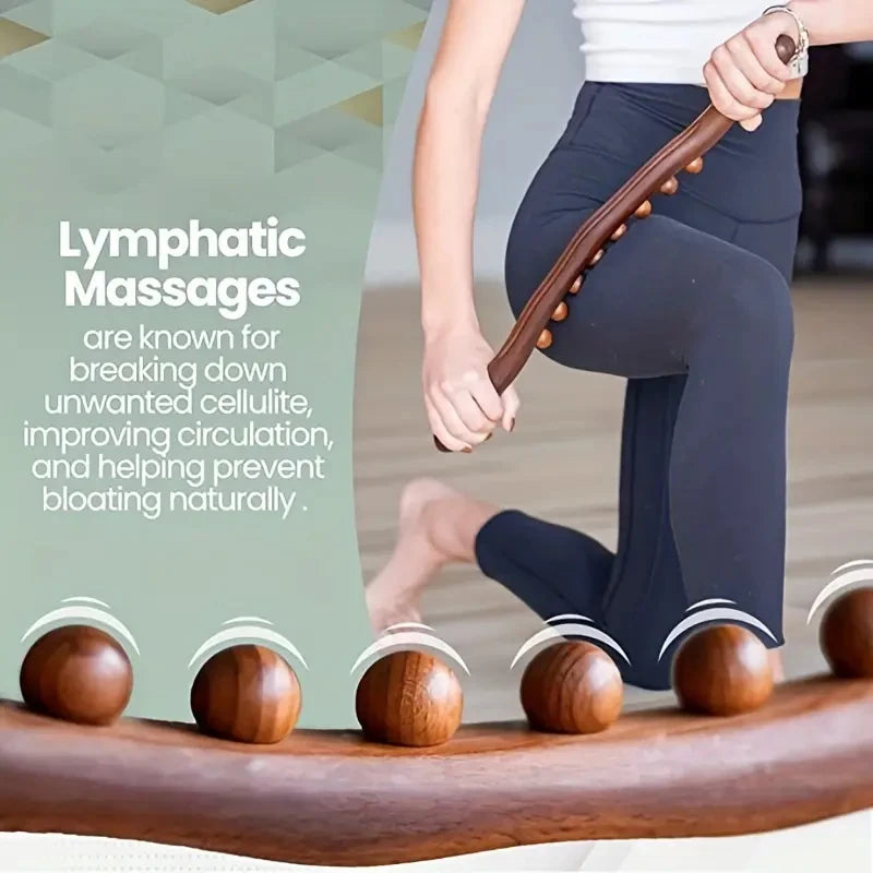 Bâton de Massage 8 Perles pour Drainage Lymphatique Corps
